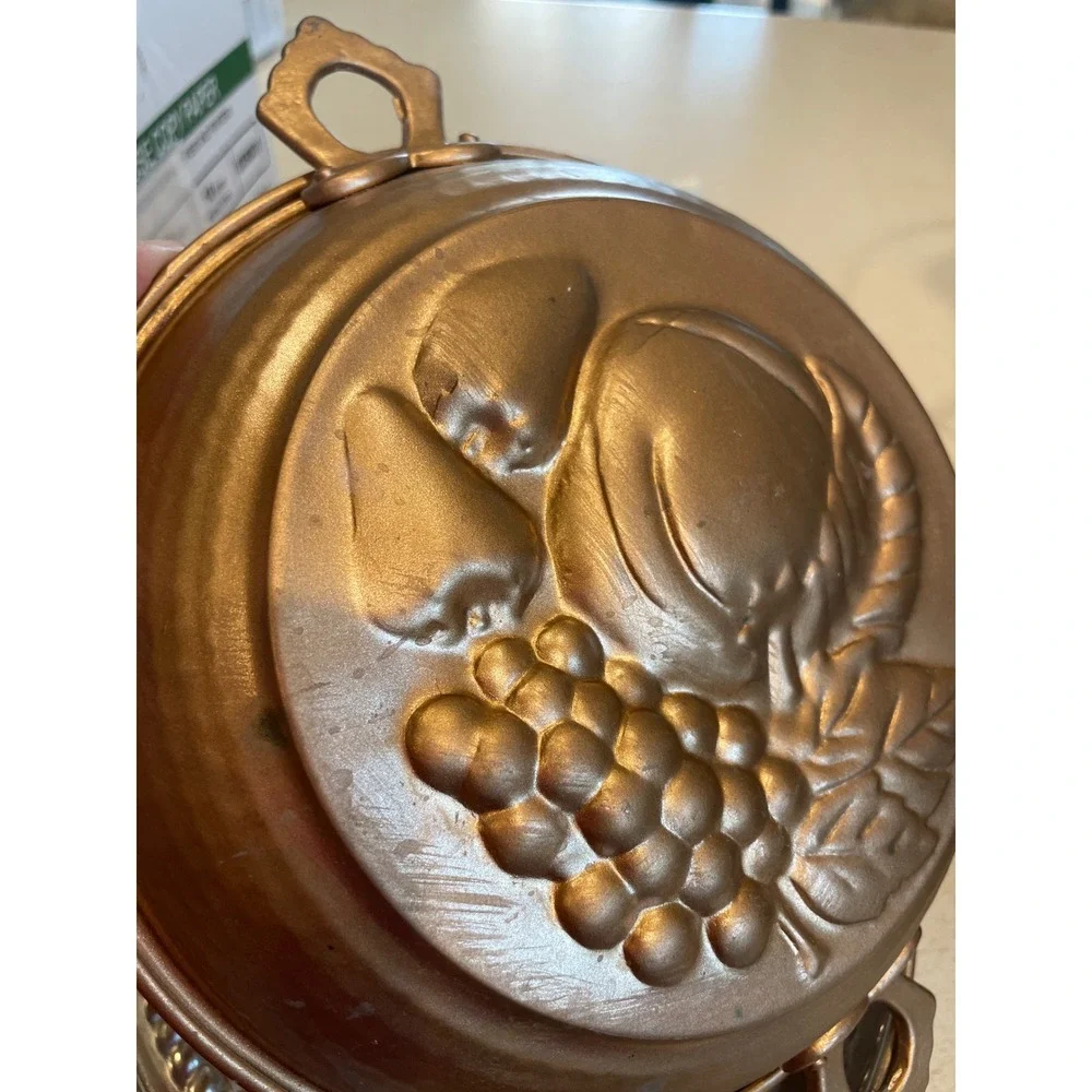 The Cook's Bazaar Vintage Copper Wall Decor Molds Set Fruit Heart Pineapple